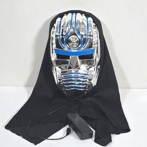 Unbranded Light Up Sci-Fi Robot Mask  OS Silver Blue Chrome Cyberpunk Halloween